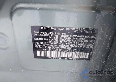 2014 Subaru Forester 2.5I z USA, uszkodzony, nr VIN JF2SJAAC6EH489731